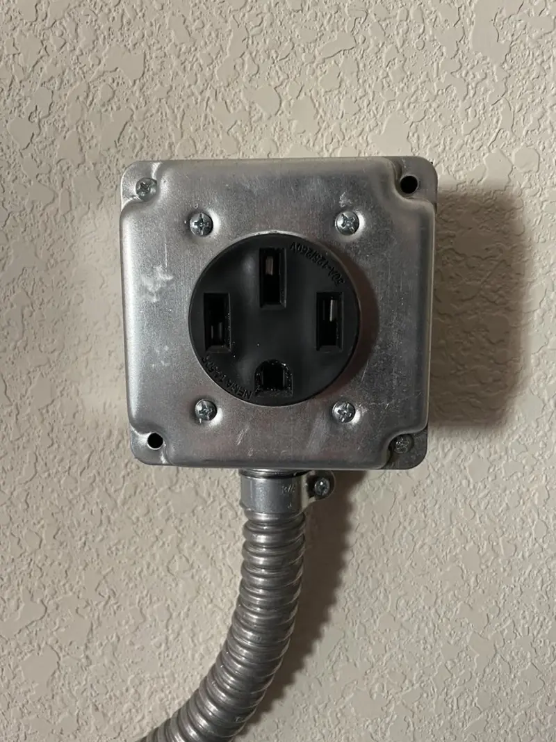 NEMA 14-50 outlet installed for Electrical Panel Upgrade in Oracle